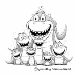 Alligator Family Coloring Pages: Parents and Babies 1