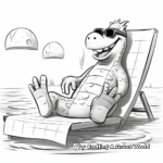 Alligator Sunbathing on the Shore Coloring Pages 1