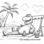 Alligator Sunbathing on the Shore Coloring Pages 2