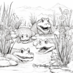Alligators in Different Habitats Coloring Pages 3