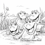 Alligators in Different Habitats Coloring Pages 4