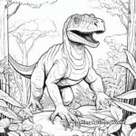 Allosaurus in the Jungle Scene Coloring Pages 2