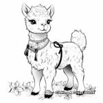 Alpaca with Traditional Peruvian Accessories Coloring Pages 2
