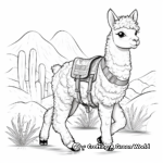 Alpaca with Traditional Peruvian Accessories Coloring Pages 4