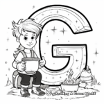 Alphabet Soup: Letter G and Objects Starting with G Coloring Pages 4
