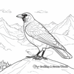 Alpine Chough Crow Coloring Pages for Mountain Enthusiasts 2