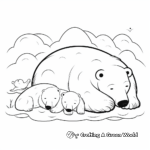 Amazing Arctic Bears Sleeping Coloring Pages 2