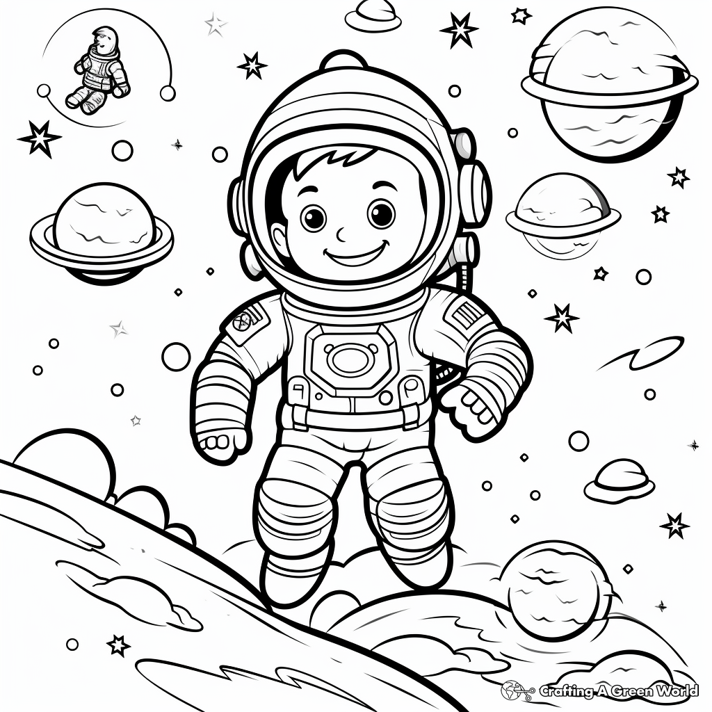 Amazing Space-Themed Coloring Pages 2