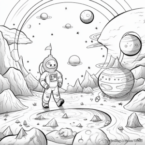 Amazing Space-Themed Coloring Pages 4