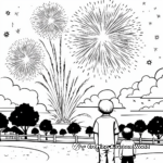 American Independence Day Fireworks Coloring Pages 2