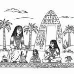 Ancient Egyptian Lifestyle Coloring Pages 1