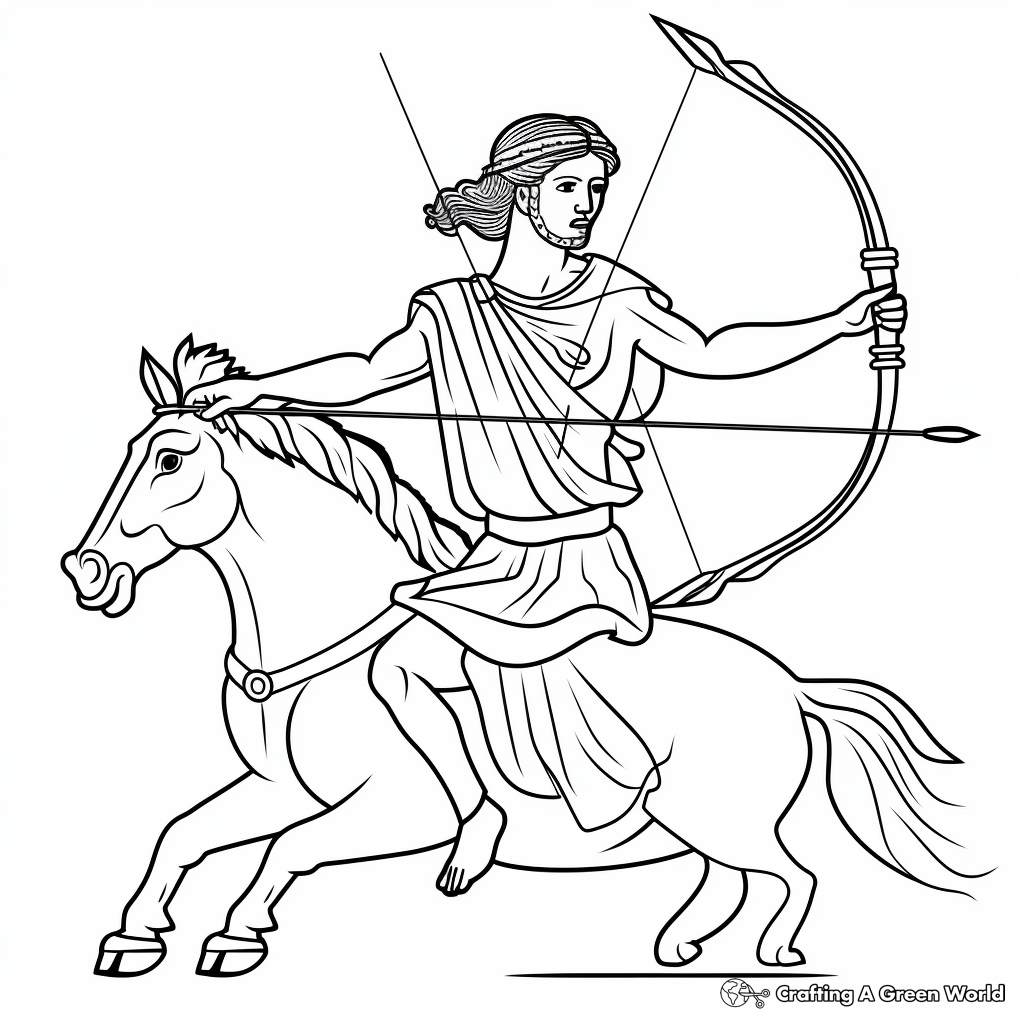 Ancient Greek Sagittarius Coloring Pages for History Lovers 1