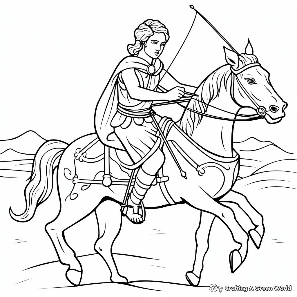 Ancient Greek Sagittarius Coloring Pages for History Lovers 2