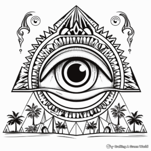 Ancient History Inspired Evil Eye Coloring Pages 1