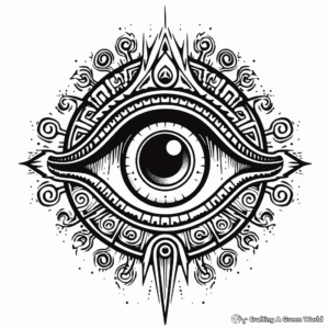 Ancient History Inspired Evil Eye Coloring Pages 2