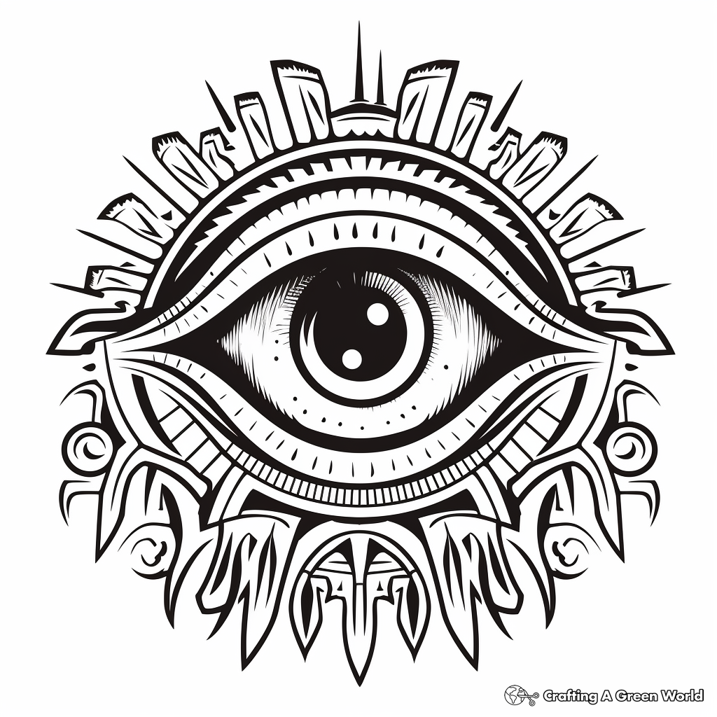 Ancient History Inspired Evil Eye Coloring Pages 4