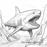 Ancient Oceans: Megalodon Coloring Pages 1
