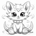 Angel Cat and Moon Coloring Pages for Halloween 1