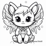 Angel Cat and Moon Coloring Pages for Halloween 2