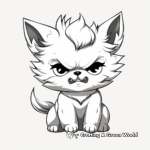 Angry Anime Wolf Pup Coloring Pages 1