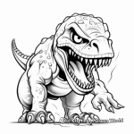 Angry T Rex Breaking Out Coloring Pages 1