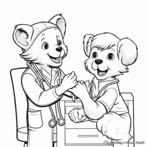 Animal Dental Check-up Coloring Pages 1