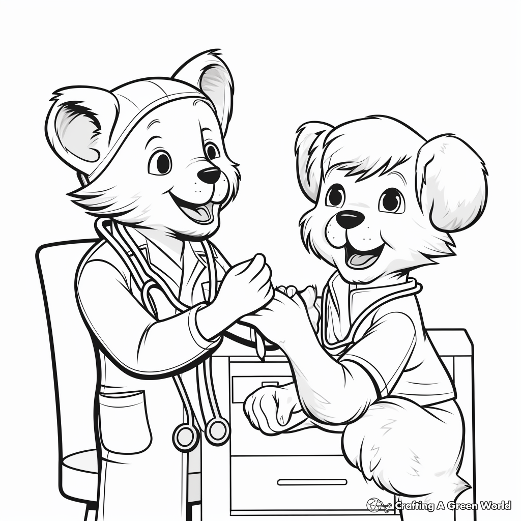 Animal Dental Check-up Coloring Pages 1