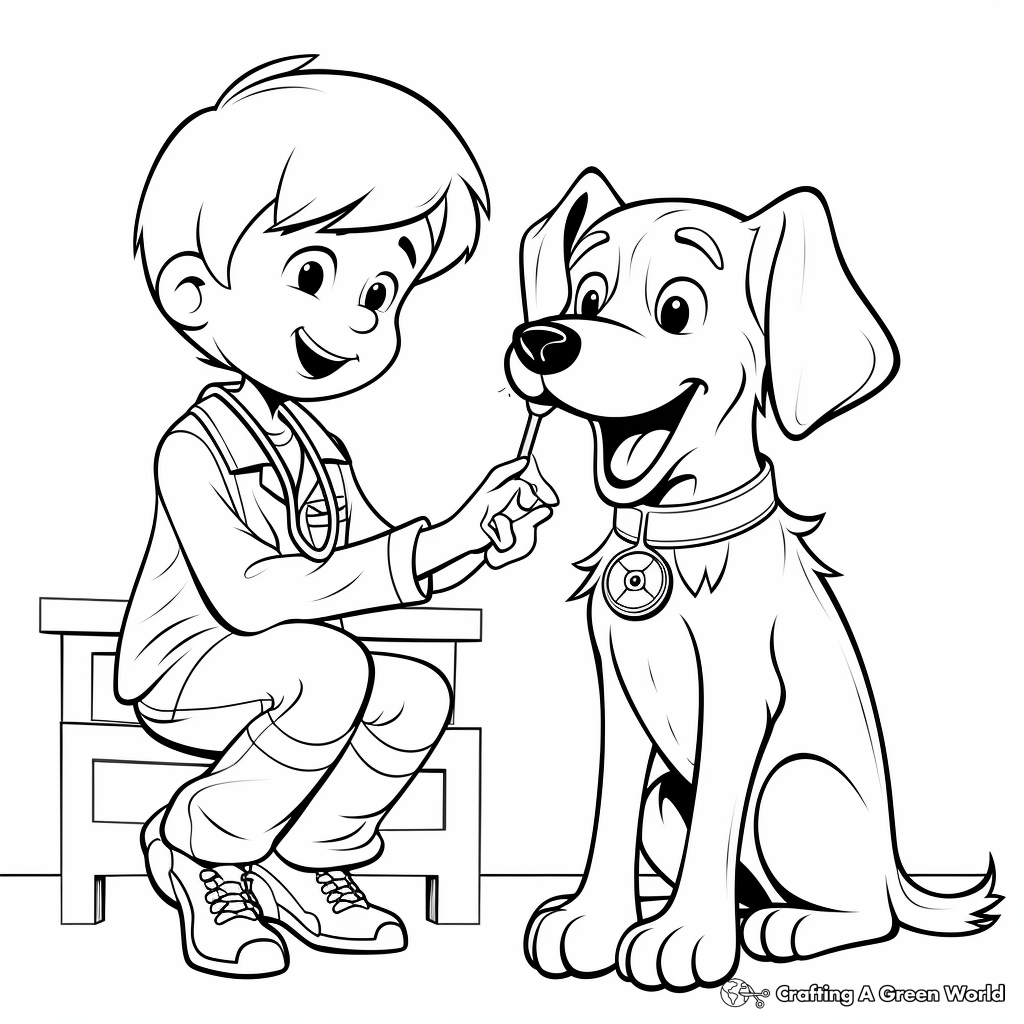 Animal Dental Check-up Coloring Pages 2