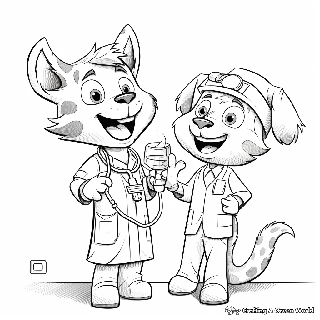 Animal Dental Check-up Coloring Pages 3