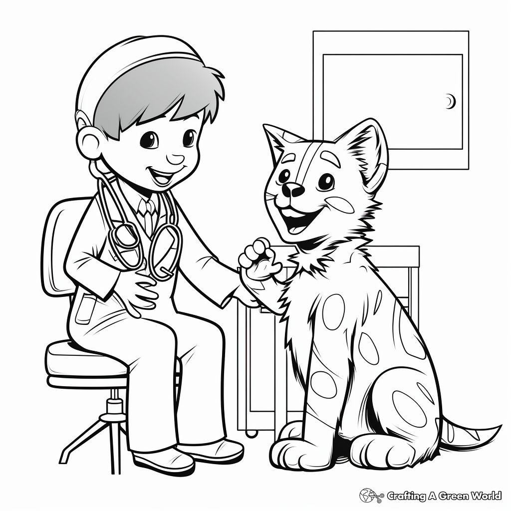 Animal Dental Check-up Coloring Pages 4