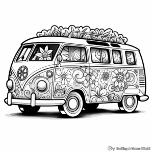 Animal Patterned Hippie Van Coloring Pages 2
