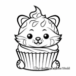 Animal Theme Cupcake Coloring Pages 1