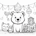 Dibujos para colorear de Feliz cumpleaños a mamá con temática de animales 3