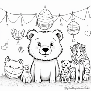 Animals Themed Happy Birthday Mom Coloring Pages 3