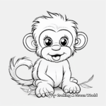 Animated Baby Girl Monkey for Toddlers Coloring Pages 3