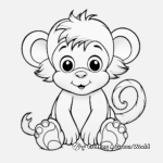 Animated Baby Girl Monkey for Toddlers Coloring Pages 4