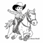 Animated Cartoon Bull Riding Coloring Pages 1