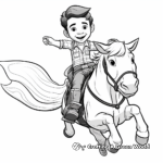 Animated Cartoon Bull Riding Coloring Pages 2