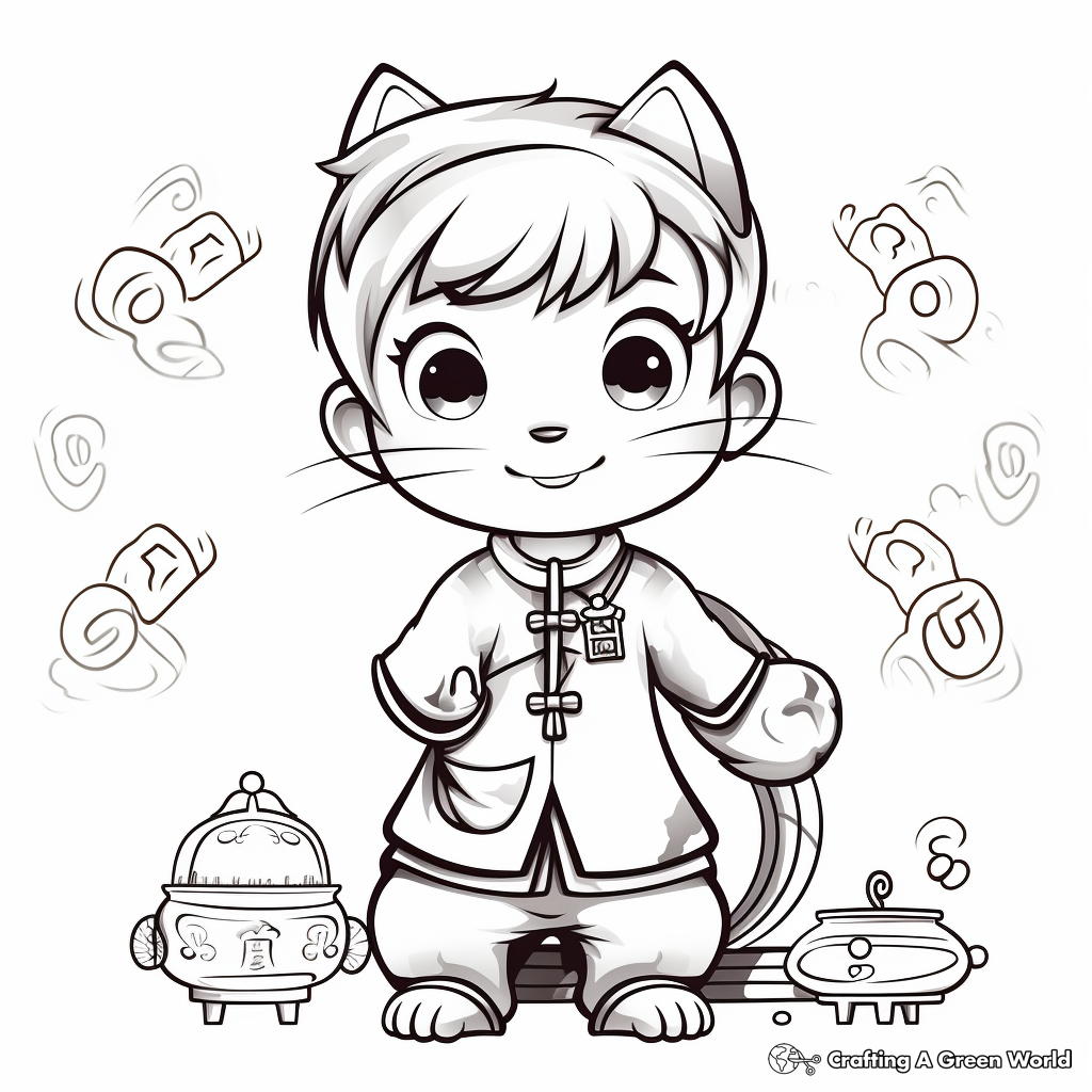 Animated Chinese New Year Greeting Cards 2023 Coloring Pages 1