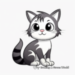 Animated Domestic Striped Cat Coloring Pages 2
