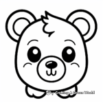 Animated Teddy Bear Head Coloring Pages for Kids 2