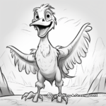 Página animada para colorear del Utahraptor para divertirse 1