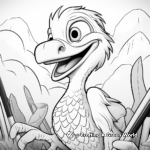 Página animada para colorear de Utahraptor para divertirse 4