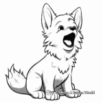 Anime Wolf Pup Howling Coloring Pages 4