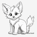 Anime Wolf Pup with Family Coloring Pages 1