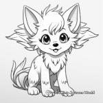 Anime Wolf Pup with Wings Coloring Pages 4