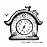 Antique Cuckoo Alarm Clock Coloring Pages 1