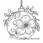 Antique Holly Ornament Coloring Pages for Adults 3