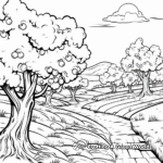 Apple Orchard Scene Coloring Pages 1