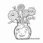 Appreciative 'Thinking of You' Flowers in a Vase Coloring Pages 1